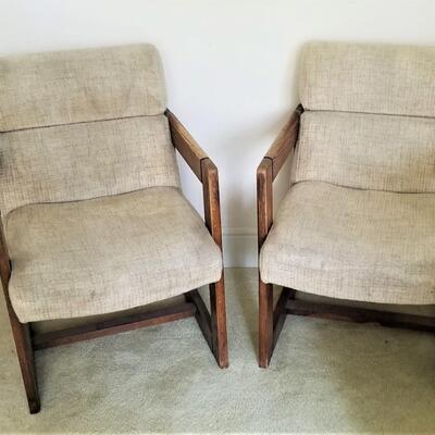 Lot #65  Pair of 1970's Upholstered Armchairs