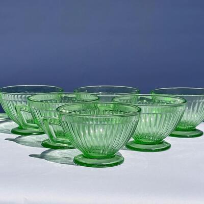Green Glass Tea Cups
