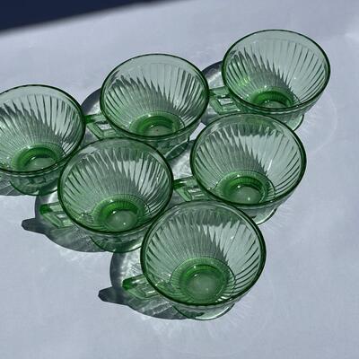 Green Glass Tea Cups