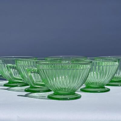 Green Glass Tea Cups