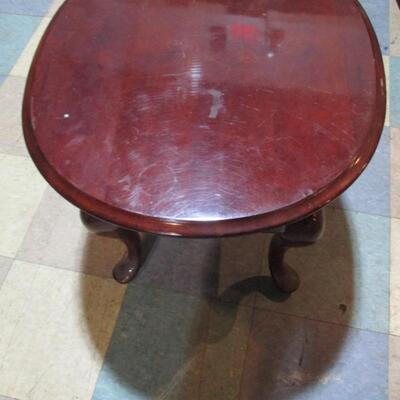 Oval End Table With Drawer Choice A