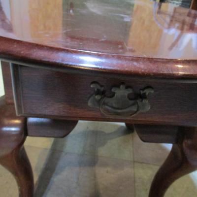 Oval End Table With Drawer Choice B