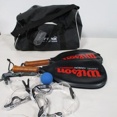 Wilson Racket Ball Rackets With Goggles & Bag