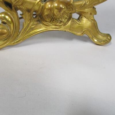 Ornate Victorian Cast Iron Brass Finish Mirror