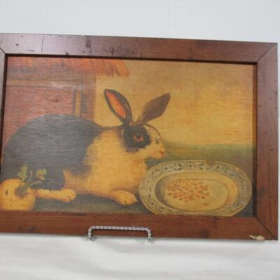 English Rabbits by Mid Gordon Replicated On Real Wood