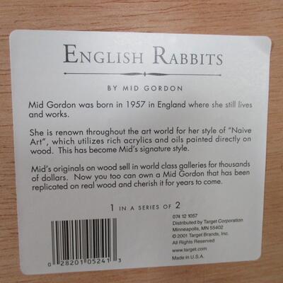 English Rabbits by Mid Gordon Replicated On Real Wood