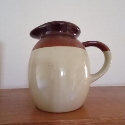 LOT 9 VINTAGE CLAY JUG AND PITCHER