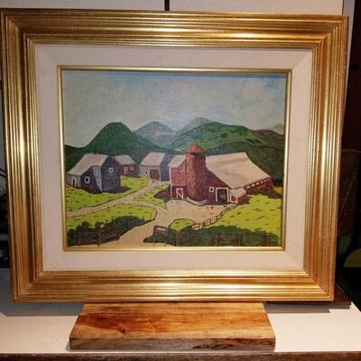 Art.... mid-century oil painting with minimalist depiction of rural landscape


painting depicting rural landscape