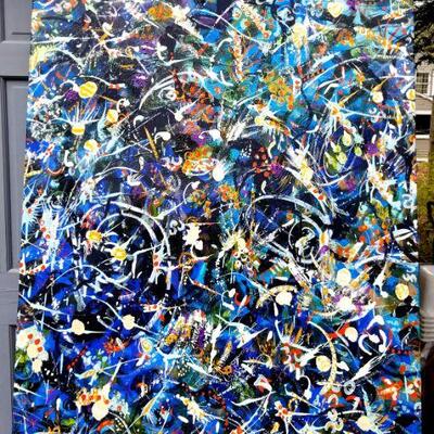 Art - large modernist oil painting by Wendy Miller
