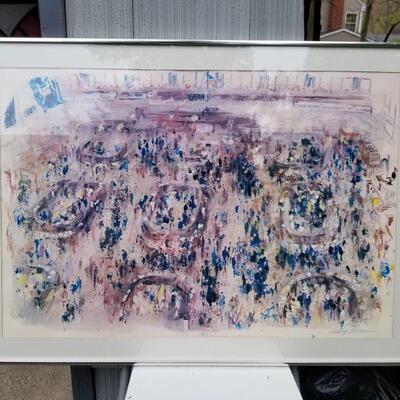 Art - signed lithograph titled Wall Street by Leroy Neiman