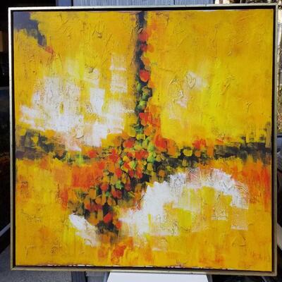 Large mid-century abstract oil painting