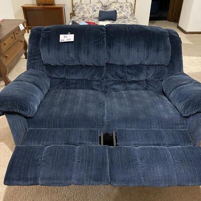 Blue Reclining Loveseat