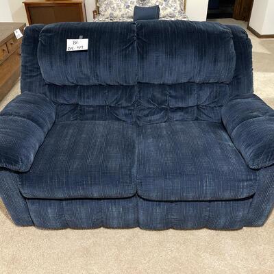 Blue Reclining Loveseat