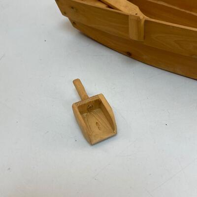 Carved Wood Rowboat Boat with Moveable Oars