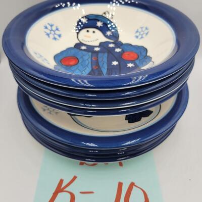 18 Pc Snowman Dinner Ware