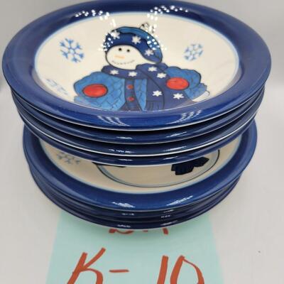 18 Pc Snowman Dinner Ware