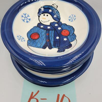 18 Pc Snowman Dinner Ware