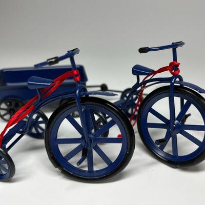 Lot of Metal Tricycles & Wagons Christmas Tree Hanging Ornaments