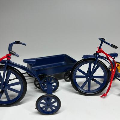 Lot of Metal Tricycles & Wagons Christmas Tree Hanging Ornaments