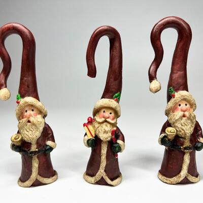 Lot of Big Hat Santa Claus Decorative Figurines