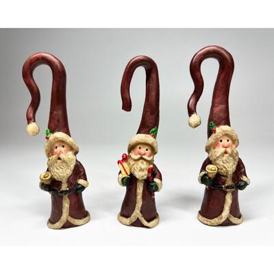 Lot of Big Hat Santa Claus Decorative Figurines