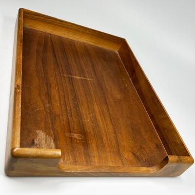 Retro Wooden Office Document Organizing Tray