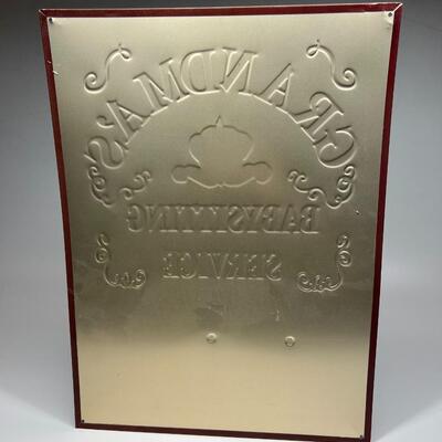 Hanging Metal Sign Grandma's Babysitting Service