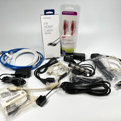 Lot of Miscellaneous Power Supplies, Networking Cables, HDMI Cables & More