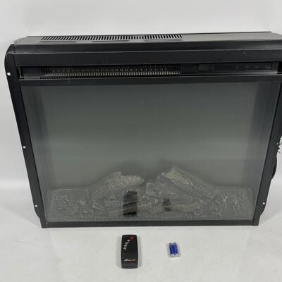 Altra Flame 23 inch Electric Glass Front Fireplace Insert with Remote in Black