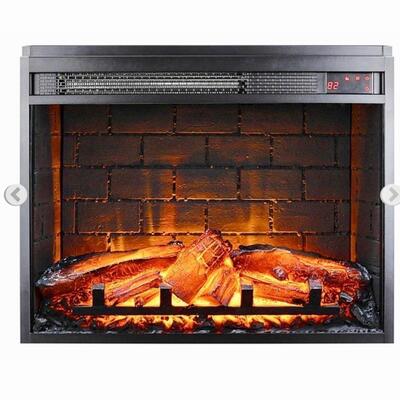 Altra Flame 23 inch Electric Glass Front Fireplace Insert with Remote in Black