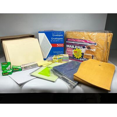 Lot of Office Supplies Scotch Tape, Cushioned Mailers, Envelopes, & More