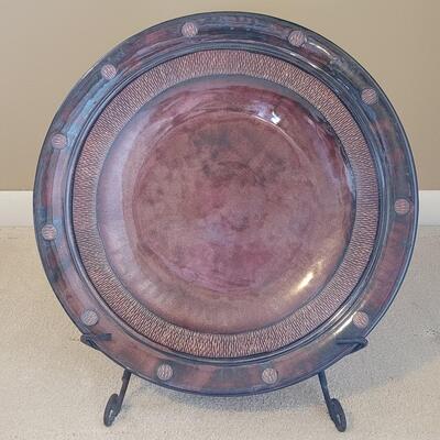 Lot 40: Extra Large Ceramic Bowl with Decorative Metal Stand