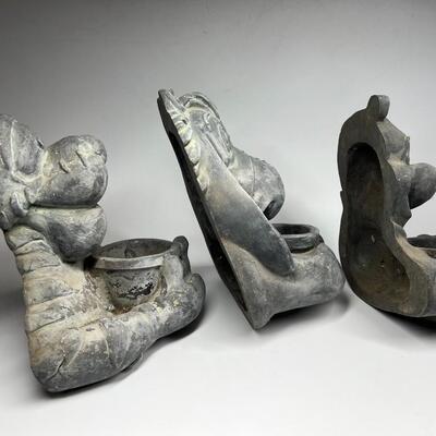 Winnie the Pooh & Friends Lot of Disney 3D Planter Garden Yard Art Stone Plaster