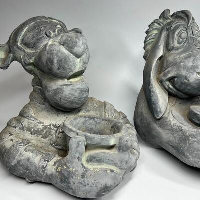 Winnie the Pooh & Friends Lot of Disney 3D Planter Garden Yard Art Stone Plaster