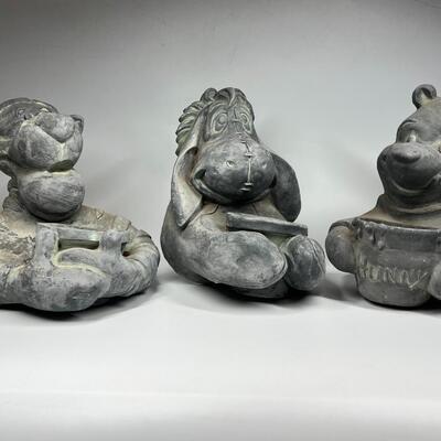 Winnie the Pooh & Friends Lot of Disney 3D Planter Garden Yard Art Stone Plaster