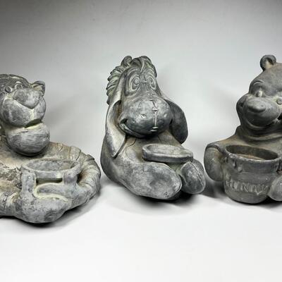 Winnie the Pooh & Friends Lot of Disney 3D Planter Garden Yard Art Stone Plaster