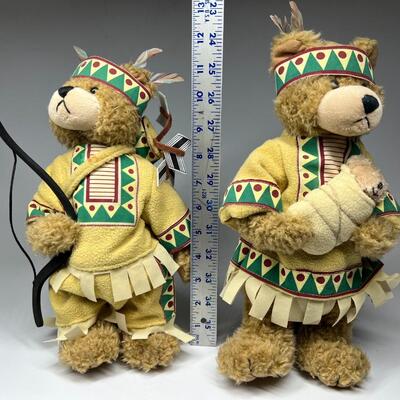 Pair of Native American Teddy Bear Plushies
