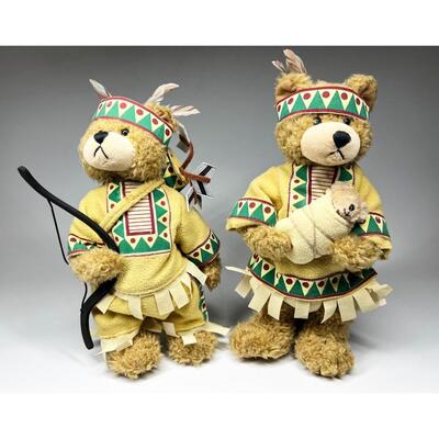 Pair of Native American Teddy Bear Plushies