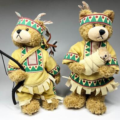 Pair of Native American Teddy Bear Plushies