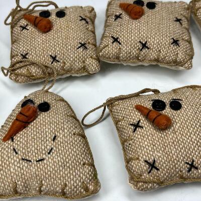 Rustic Cloth Snowman Christmas Hanging Ornament Decorations