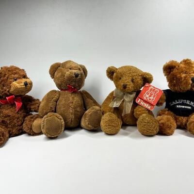 Mixed Lot of Various Small Brown Teddy Bear Plush Stuffed Animals