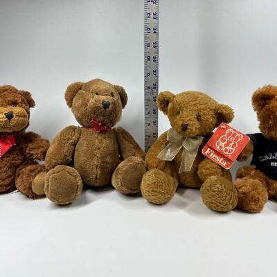 Mixed Lot of Various Small Brown Teddy Bear Plush Stuffed Animals