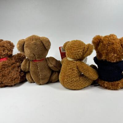Mixed Lot of Various Small Brown Teddy Bear Plush Stuffed Animals