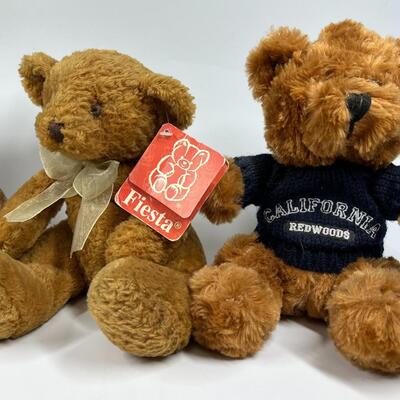 Mixed Lot of Various Small Brown Teddy Bear Plush Stuffed Animals