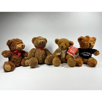 Mixed Lot of Various Small Brown Teddy Bear Plush Stuffed Animals