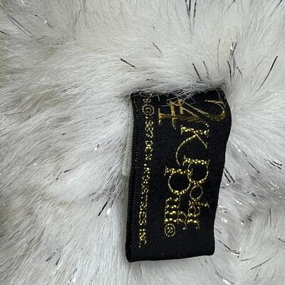 Pair of Fluffy White Teddy Bear Plush Stuffed Animals