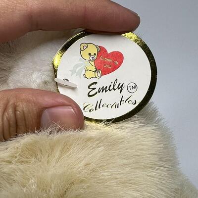 Pair of Fluffy White Teddy Bear Plush Stuffed Animals