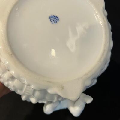 Cherub Bowl White Italian Porcelain 