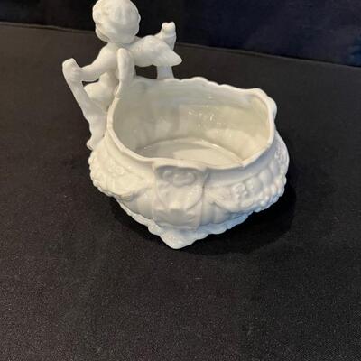 Cherub Bowl White Italian Porcelain 