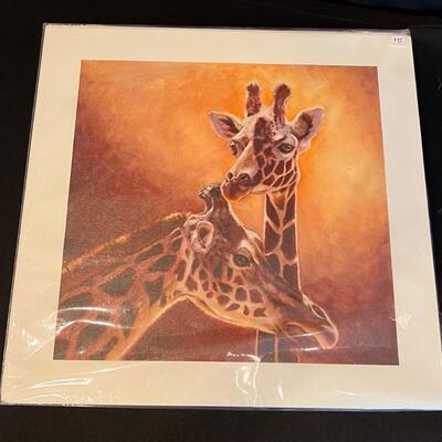 Giraffe Print, Dated 5-22-11 Signed Numbered